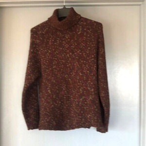 Alps Womens Sweater Pullover TurtleNeck Brown Berry Size Medium